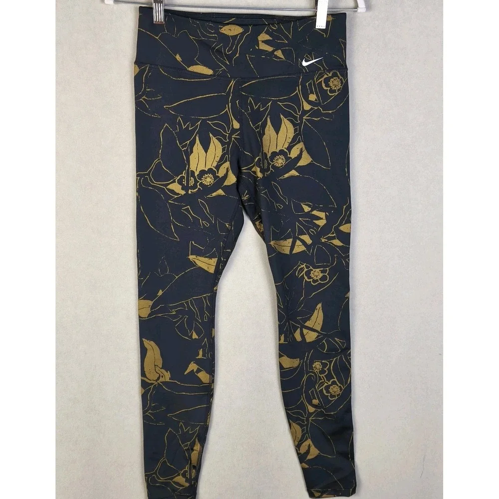 Nike Dri-Fit Floral Print Leggings Women's Medium High Rise‎ Athleisure